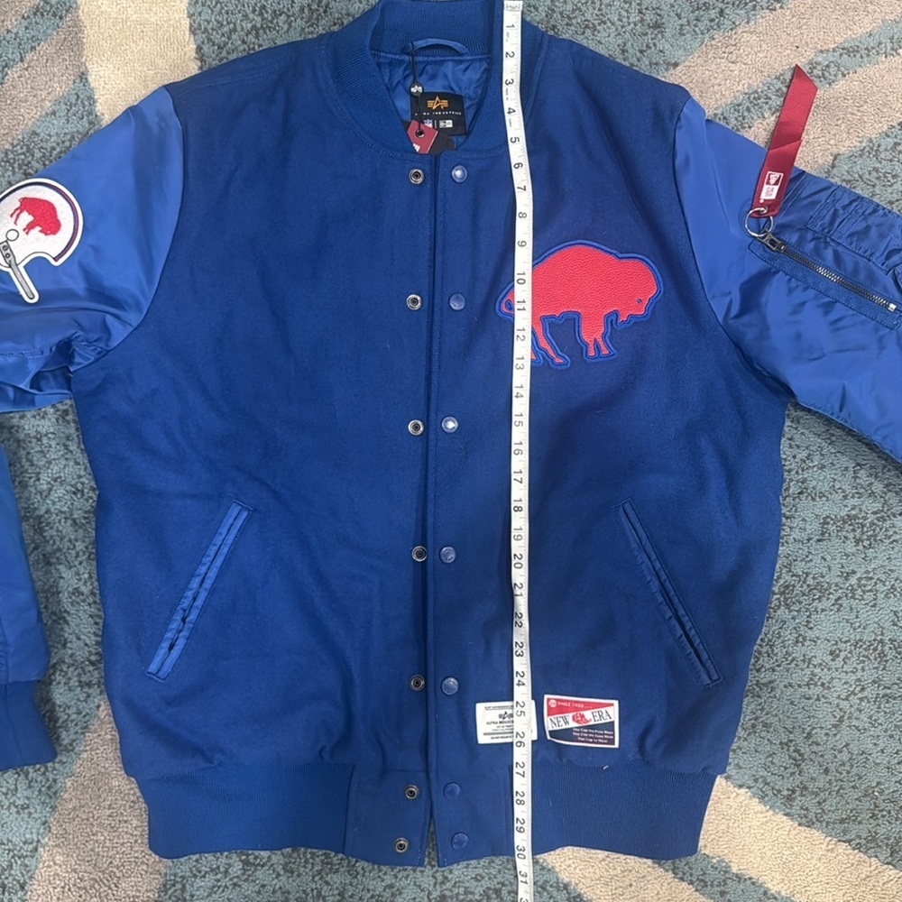 Alpha Industries Historic MA-1 Buffalo Bills Wool Varsity Bomber Jacket.  NWT - Picture 8 of 16